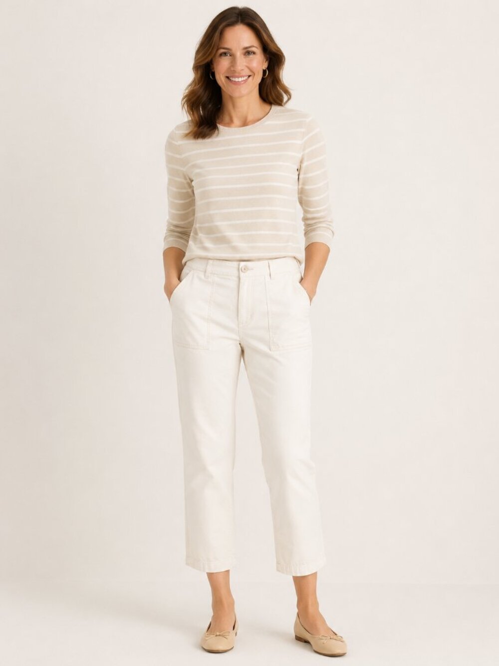 Talbots Cream Stretch Chinos - Women's Classic Straight
